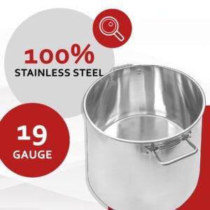 Concord Cookware Stainless Steel Stock Pot Kettle, 80-Quart