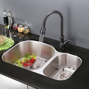 Ruvati 34-inch Undermount 60/40 Double Bowl 16 Gauge Stainless Steel Kitchen Sink - RVM4600