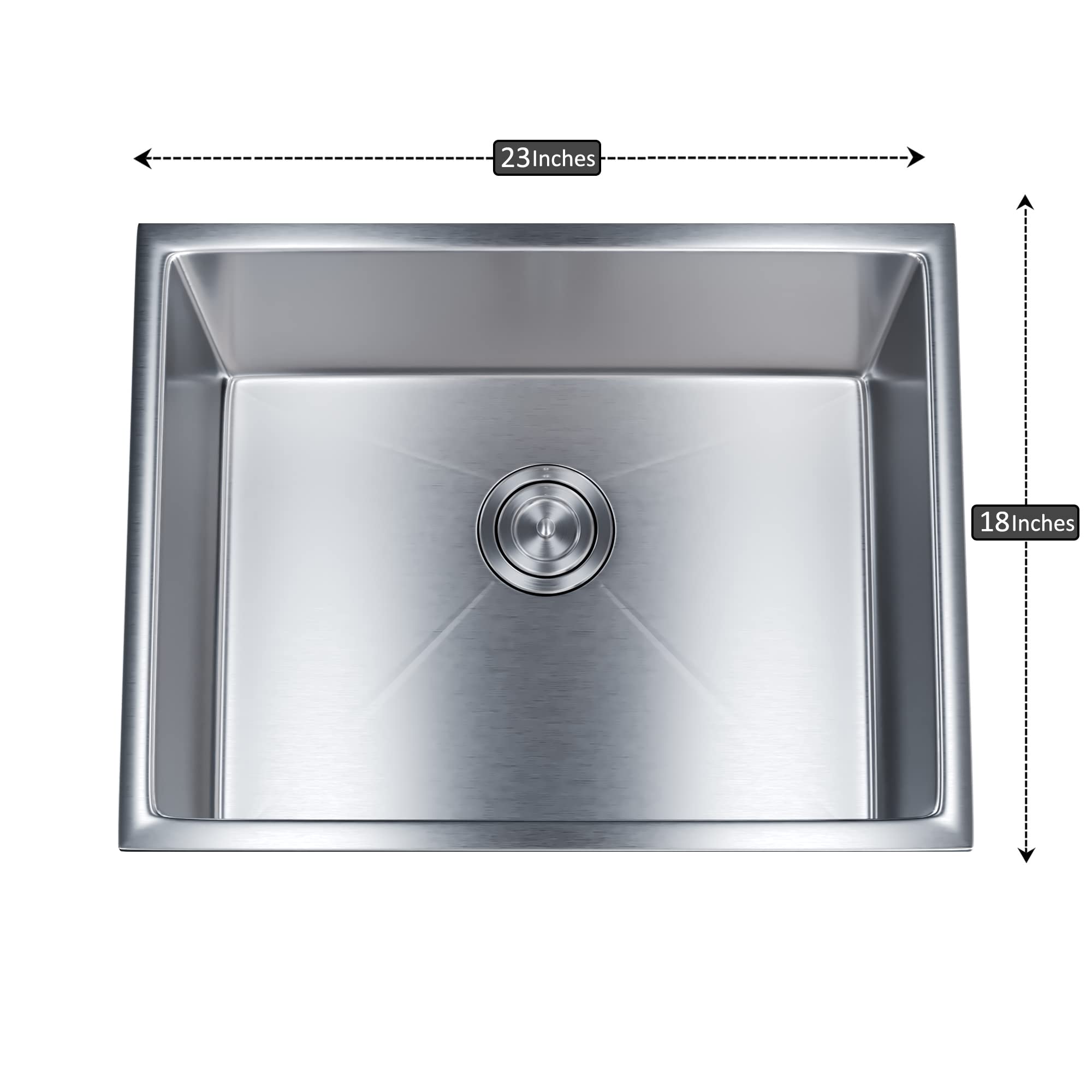 Dowell Undermount Single Bowl Stainless Steel Kitchen Sinks Handcrafted Small-Angle Corner Series 6005 2318