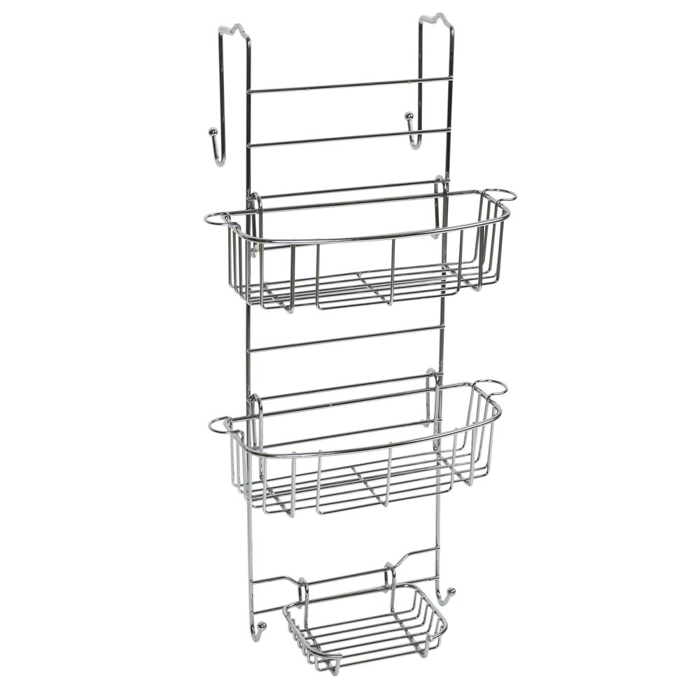 Zenna Home, Stainless Steel Rust-Resistant Over-The-Shower Caddy, 2-Shelf, Over the Door