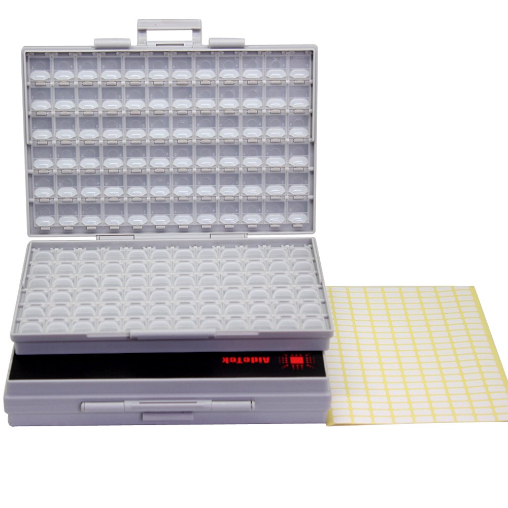 Two SMD SMT Resistor Capacitor 1206 0805 0603 Box Organizer Craft Beads Storage 144 Compartments for Each Box