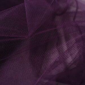 BalsaCircle 54-Inch x 120 feet Eggplant Purple Large Net Tulle Fabric by The Bolt - Wedding Party Decorations Sewing DIY Crafts