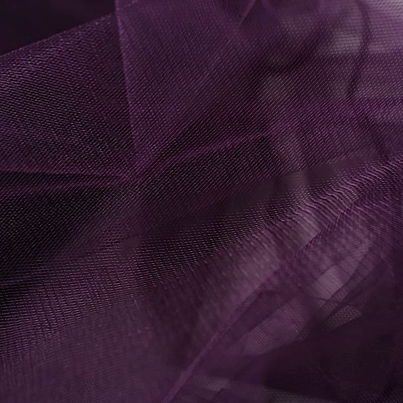 BalsaCircle 54-Inch x 120 feet Eggplant Purple Large Net Tulle Fabric by The Bolt - Wedding Party Decorations Sewing DIY Crafts