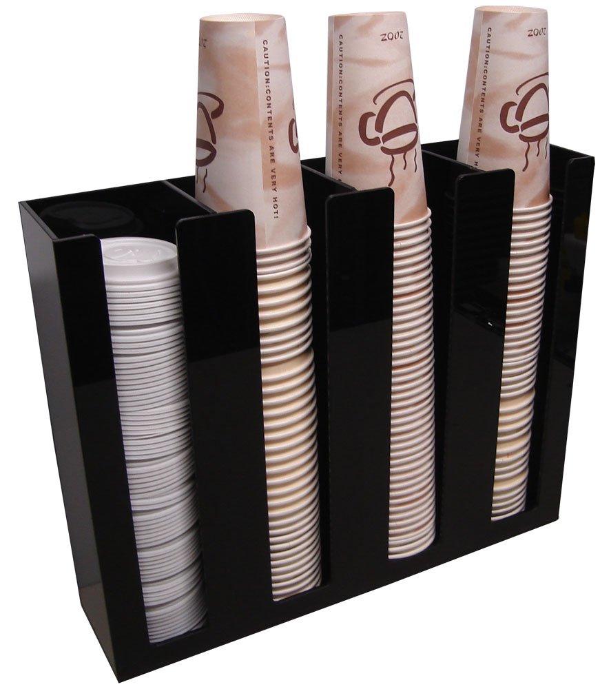 4 Sl Cup Lid Holder Dispenser Organizer Coffee Cup Caddy Organize Your Coffee Counter with Style (6006)