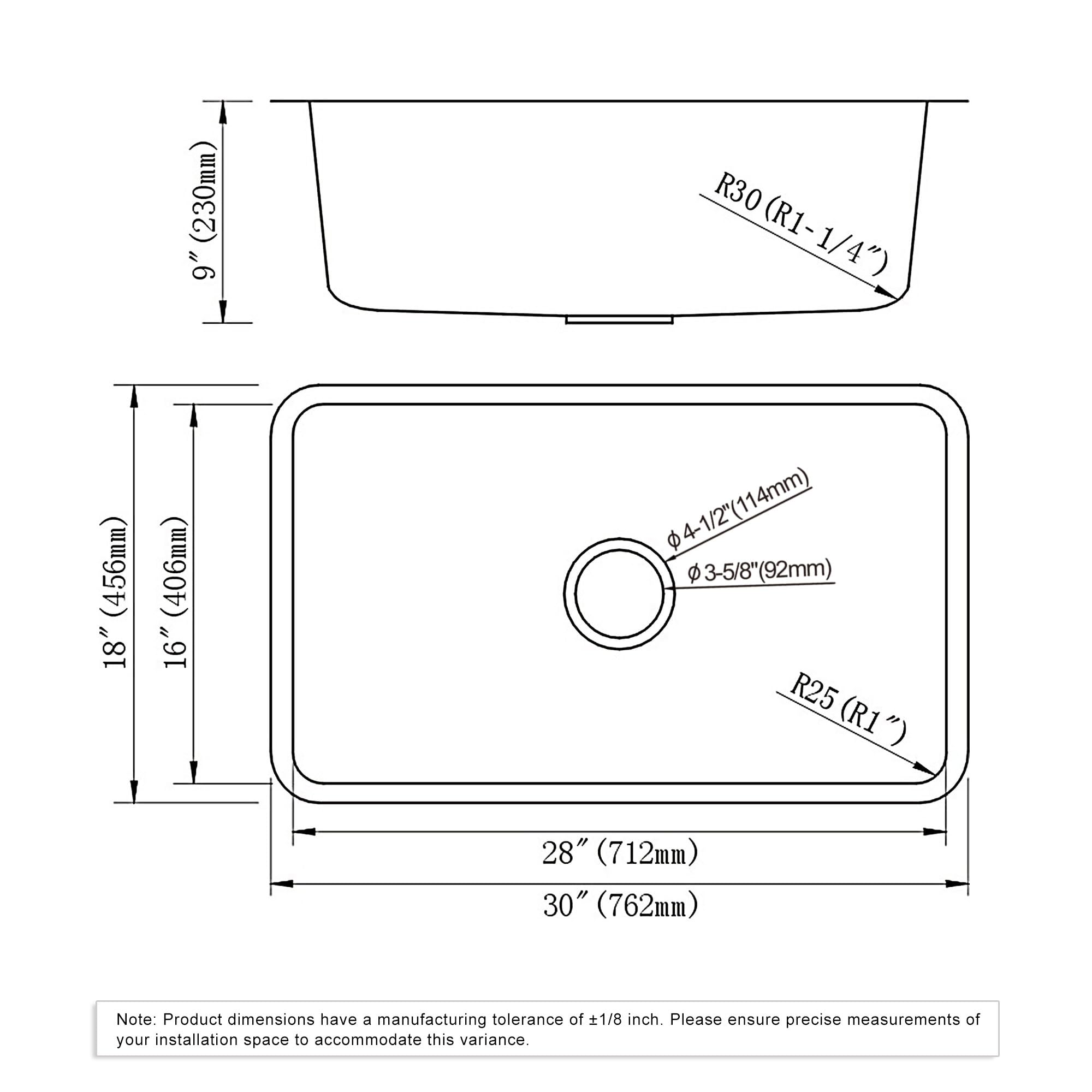 Dowell Undermount Single Bowl Stainless Steel Kitchen Sinks Handcrafted Small-Angle Corner Series 6005 3018;Stainer included