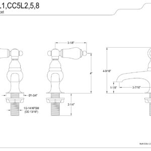 Kingston Brass CC6L1 Bel-Air Bridge Kitchen Faucet with Brass Sprayer, Polished Chrome