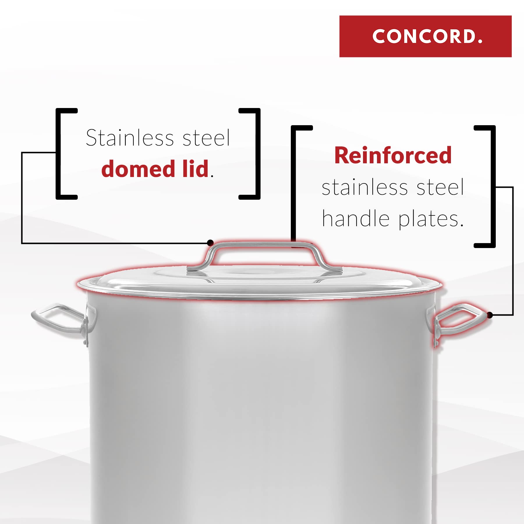 Concord Cookware Stainless Steel Stock Pot Kettle, 80-Quart