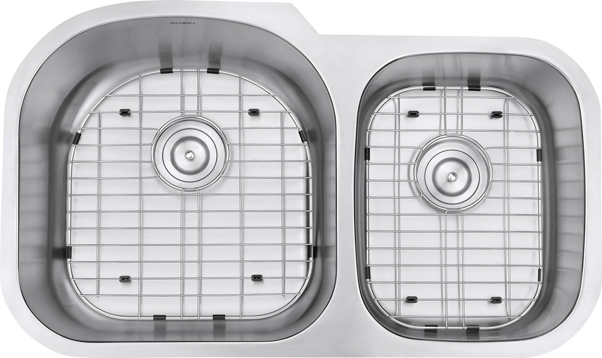 Ruvati 34-inch Undermount 60/40 Double Bowl 16 Gauge Stainless Steel Kitchen Sink - RVM4600