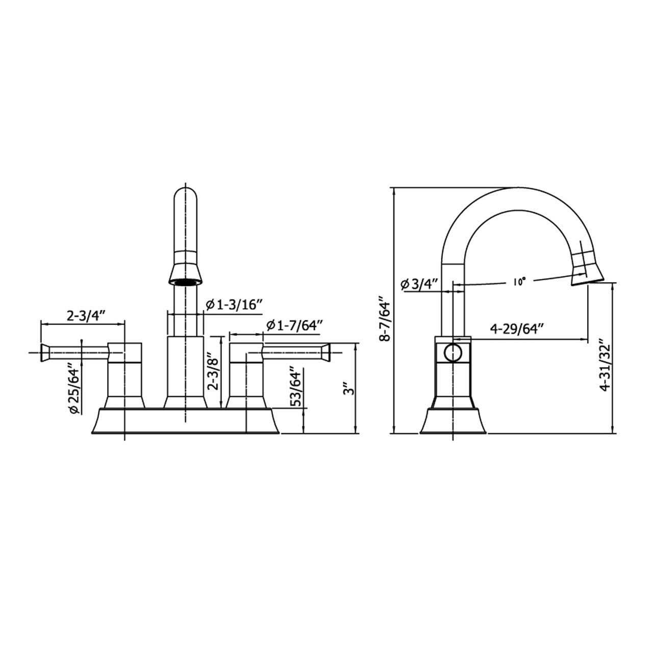 Dowell Two Handle Lavatory Faucet,Brushed Nickel(8001 002 02)