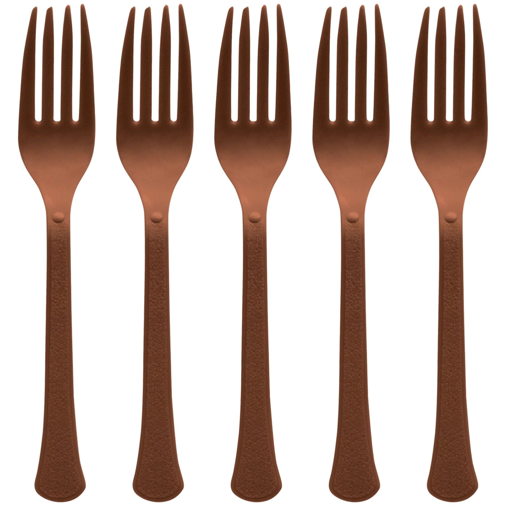 Amscan 8000.111 Premium Heavy Weight Plastic Forks, One Size, Chocolate Brown