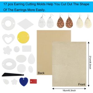 Leather Earring Making Kit - 24pcs Cricut Faux Leather Sheets for Earrings Making - 8.3" x 6.3" Each - Fabric and Tool for DIY Earrings - Jewelry Hair Bows Crafts Supplies for Beginners