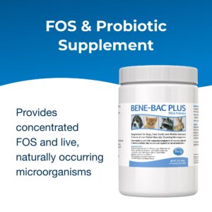 Pet-Ag Bene-Bac Plus - 1 lb Powder - FOS & Probiotics for Dogs, Cats, Exotic & Wildlife Mammals