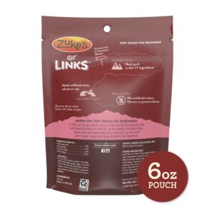 Zuke’s Lil’ Links Dog Treats for Dogs of All Sizes, Snacking Sausage Treats for Dogs, Pet Treats made with Real Pork & Apple, 6 oz. Resealable Pouch​ - 6 oz. Bag