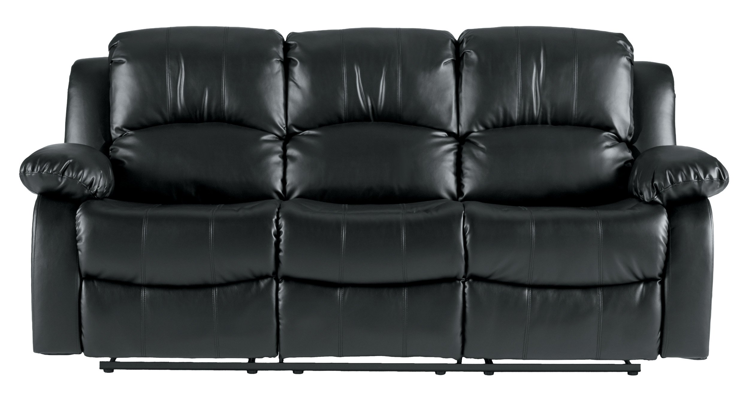 Homelegance Resonance 83" Bonded Leather Double Reclining Sofa, Black