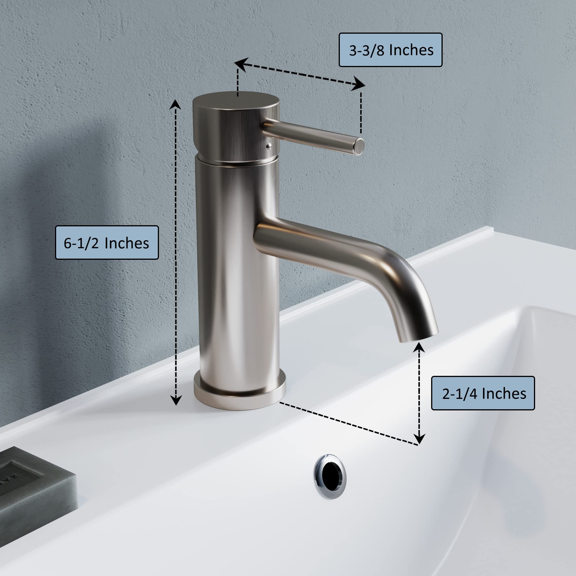 Dowell Single Hole Bathroom Faucet Lavatory Faucet Vanity Faucet,Brushed Nickel 8001 011 02