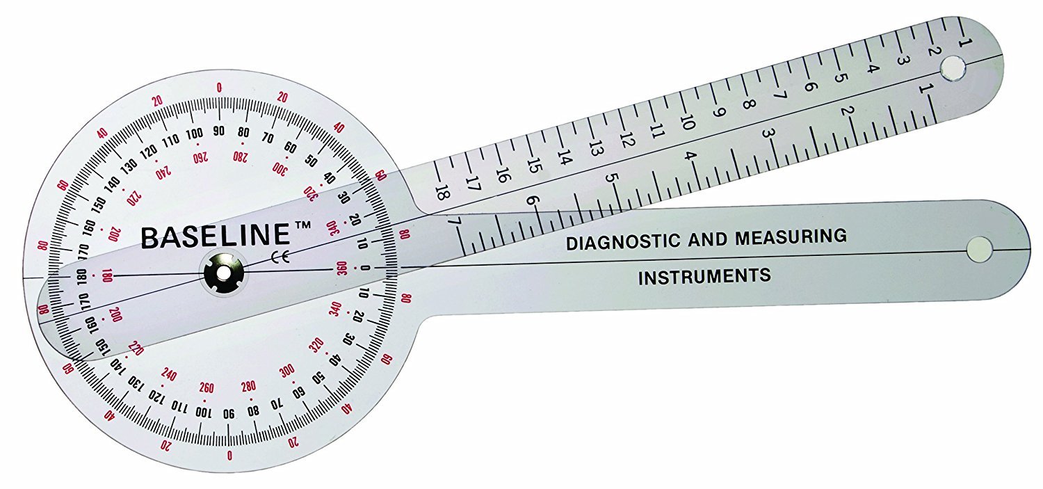 Baseline Plastic 360 Degree ISOM Goniometer, 12" Length