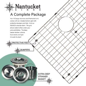 Nantucket Sinks APRON332110-16 33-Inch Pro Series Single Bowl Undermount Apron Kitchen Sink, Stainless Steel