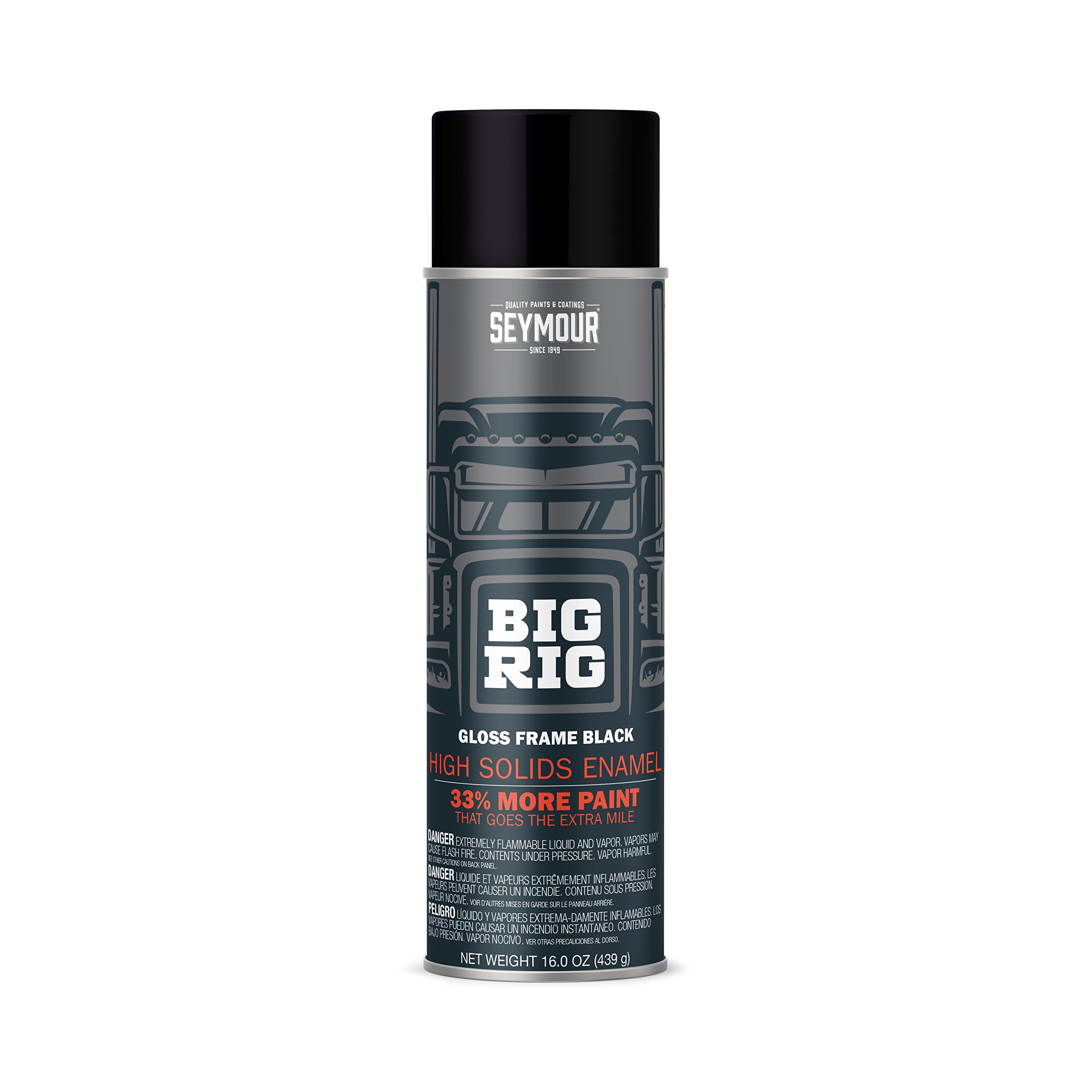 Seymour 20-1615 Big Rig Professional Coatings Spray Paint, Gloss Frame Black