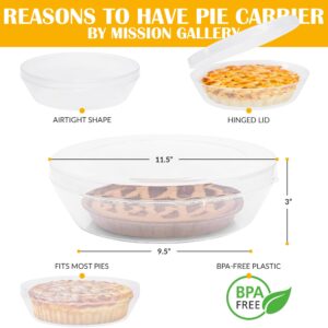 Mission Gallery Plastic Pie Carrier with Lid - Airtight Cover, BPA Free Container for Pies and Pastry Products - Round Keeper Keeps Cookies, Muffins, Cupcakes, Bakery Fresh