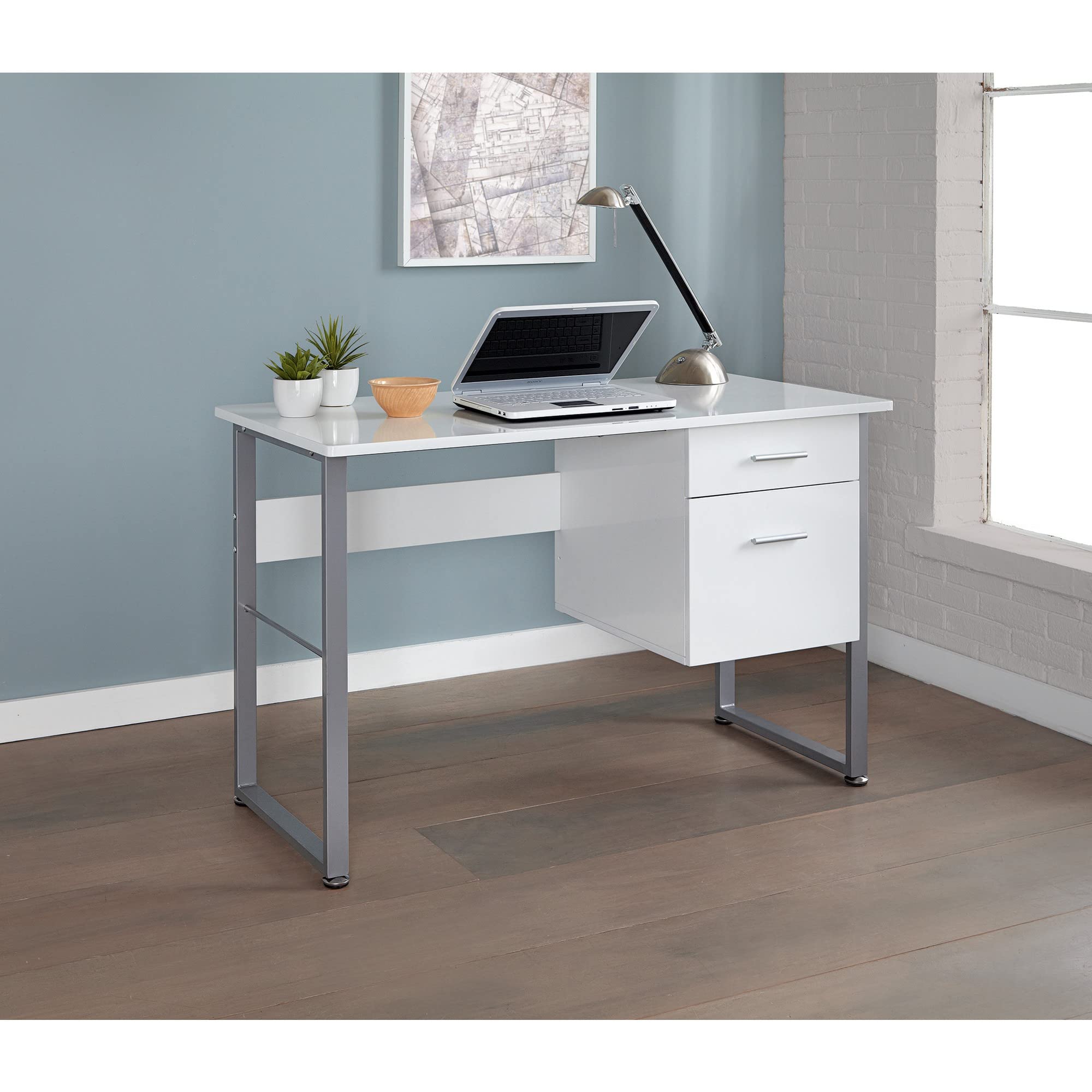 Realspace® Halton 48"W Computer Desk, White