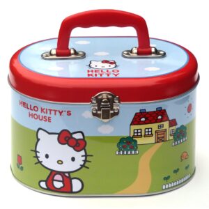 Hello Kitty House Oval Tin Train Case/Sewing Box