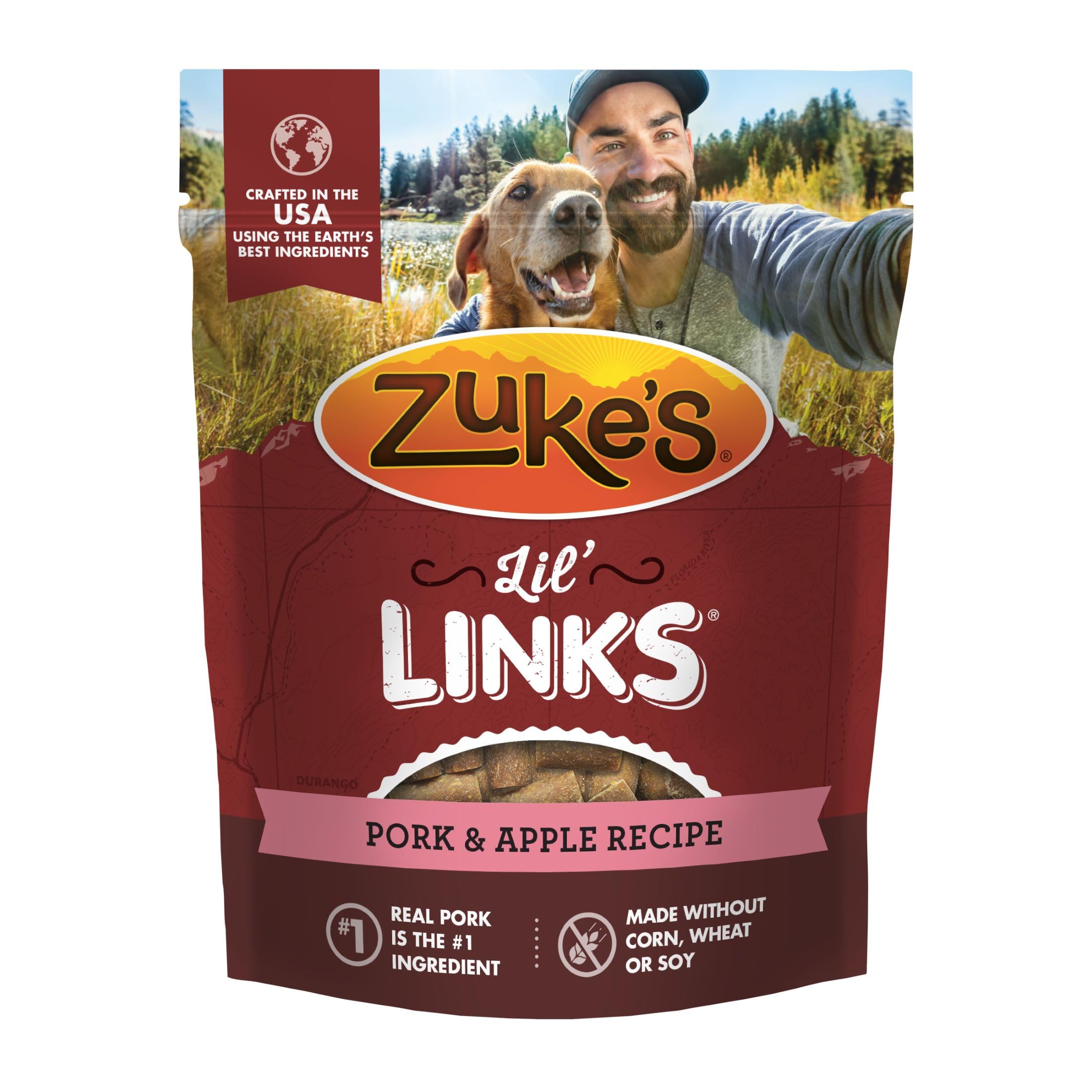 Zuke’s Lil’ Links Dog Treats for Dogs of All Sizes, Snacking Sausage Treats for Dogs, Pet Treats made with Real Pork & Apple, 6 oz. Resealable Pouch​ - 6 oz. Bag