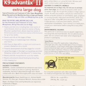 Bayer K9 Advantix II, Flea and Tick Control Treatment for Dogs, Over 55 Pound, 2-Month Supply