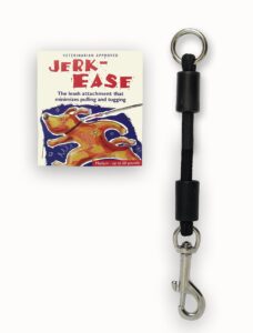 jerk-ease bungee dog leash extension – patented shock absorber attachment protects you and your dogs – works with any leash & collar or harness – a must for retractable leashes – pick size/color below