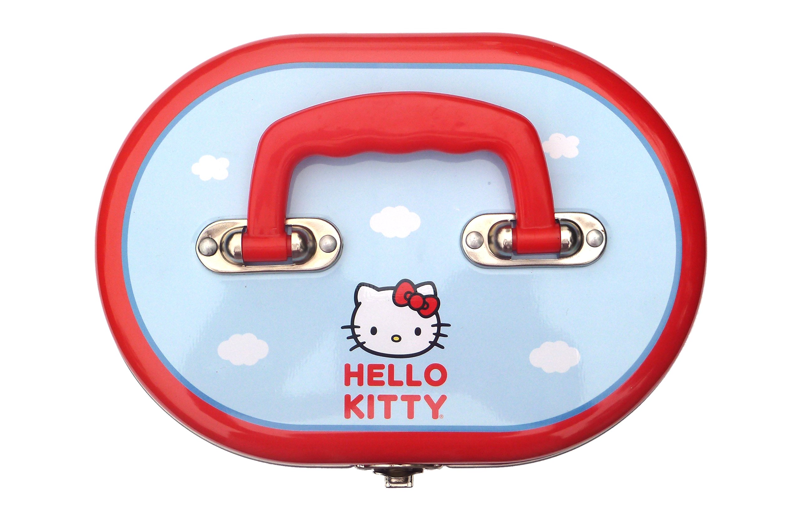 Hello Kitty House Oval Tin Train Case/Sewing Box