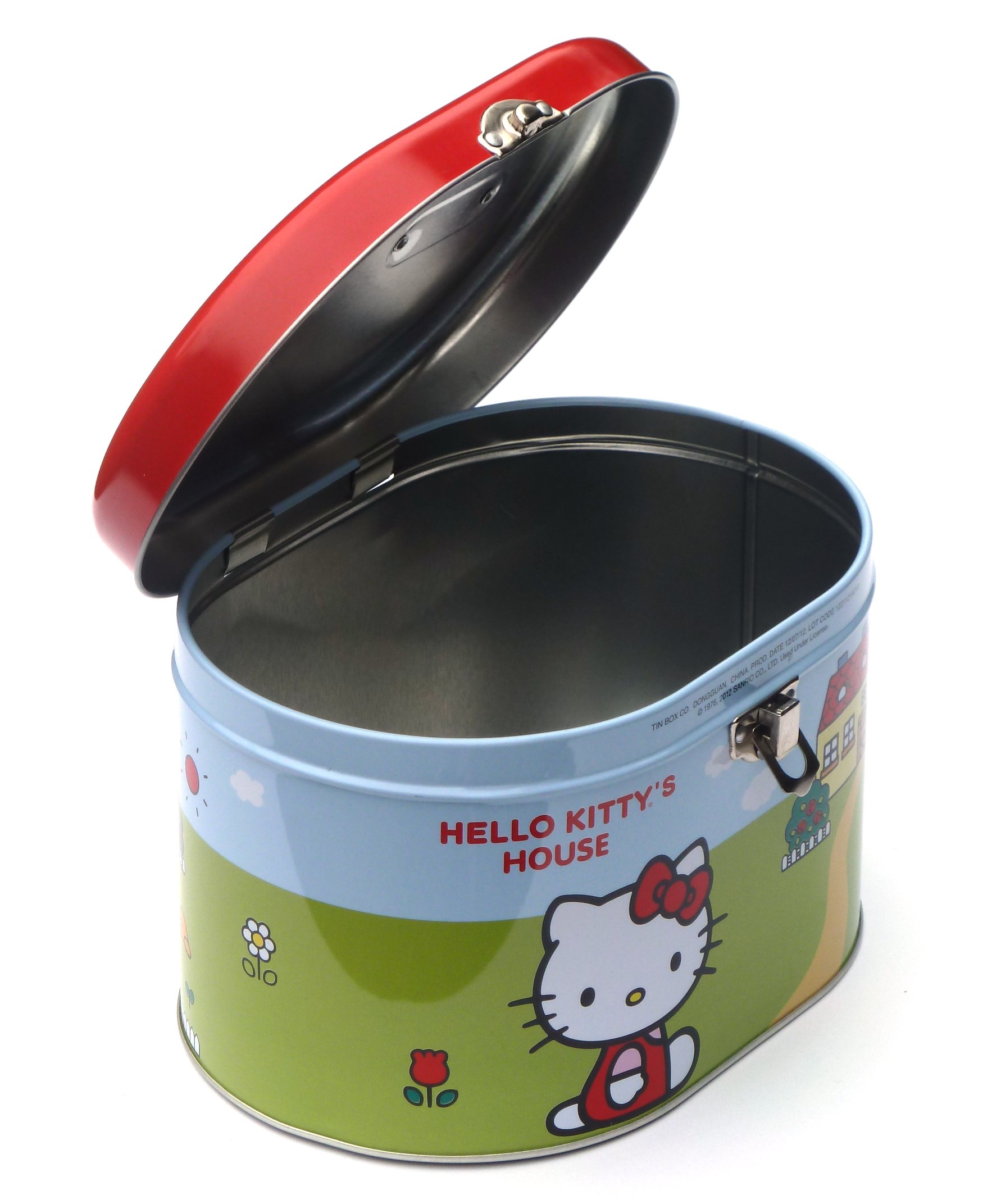 Hello Kitty House Oval Tin Train Case/Sewing Box