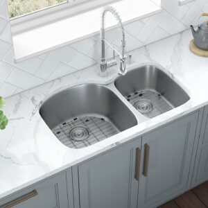 Ruvati 34-inch Undermount 60/40 Double Bowl 16 Gauge Stainless Steel Kitchen Sink - RVM4600