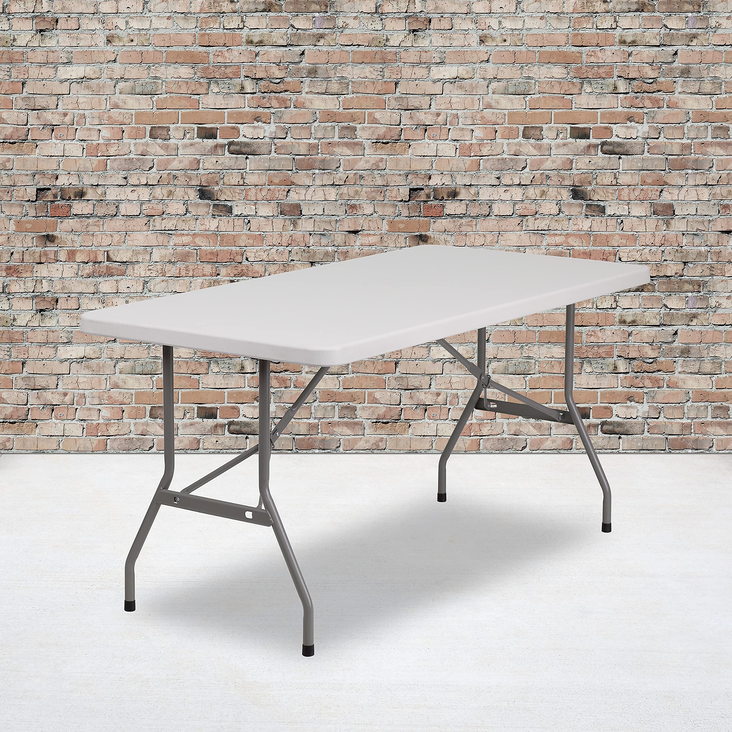 Flash Furniture Kathryn 5-Foot Granite White Plastic Folding Table