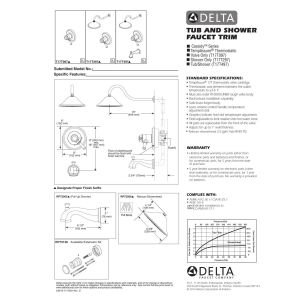 DELTA FAUCET T17T497, 20.69 x 9.38 x 20.69 inches, Chrome