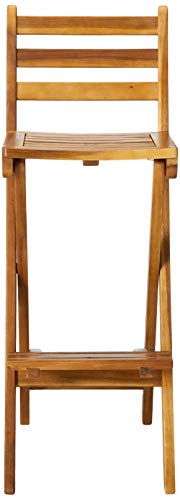 Christopher Knight Home Atlantic Outdoor Foldable Wood Barstool, 31", Natural Wood