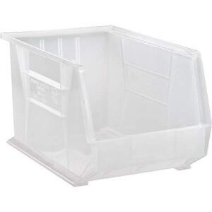 quantum storage systems ultra qus260cl solid part organizer clear bins 18" l x 11" w x 10" h 4 pack