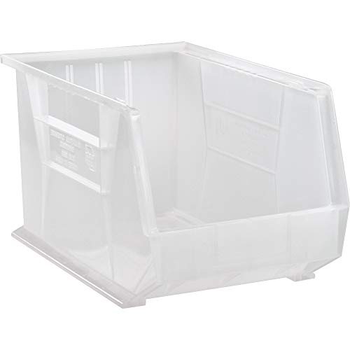 QUANTUM STORAGE SYSTEMS Ultra QUS260CL Solid Part Organizer Clear Bins 18" L x 11" W x 10" H 4 Pack