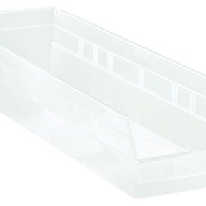 Quantum Storage Systems QSB106CL 8-Pack 4" Hanging Plastic Shelf Bin Storage Containers, 23-5/8" x 6-5/8" x 4" , Clear