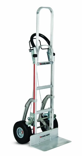 Magliner NPK122G2C5C Aluminum Paddle Brake Hand Truck, U Frame Extension, Loop Handle, Foam Filled 10" Wheels, 60" Height x 21-/2" Wide x 20-1/2" Depth, 500 lb. Load Capacity