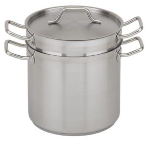 royal industries double boiler with lid, 16 qt, 11" x 10.4" ht, stainless steel, commercial grade - nsf certified