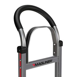 Magliner NPK122G2C5C Aluminum Paddle Brake Hand Truck, U Frame Extension, Loop Handle, Foam Filled 10" Wheels, 60" Height x 21-/2" Wide x 20-1/2" Depth, 500 lb. Load Capacity