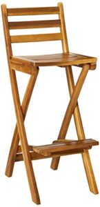 christopher knight home atlantic outdoor foldable wood barstool, 31", natural wood