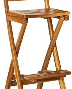 Christopher Knight Home Atlantic Outdoor Foldable Wood Barstool, 31", Natural Wood