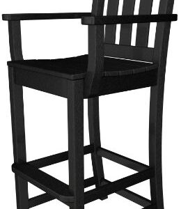 POLYWOOD® Traditional Garden Bar Chair, Black