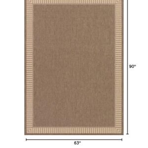 Couristan Recife 1681/1500 Wicker Rug, 5-Feet 3-Inch by 7-Feet 6-Inch, Stitch/Cocoa/Natural