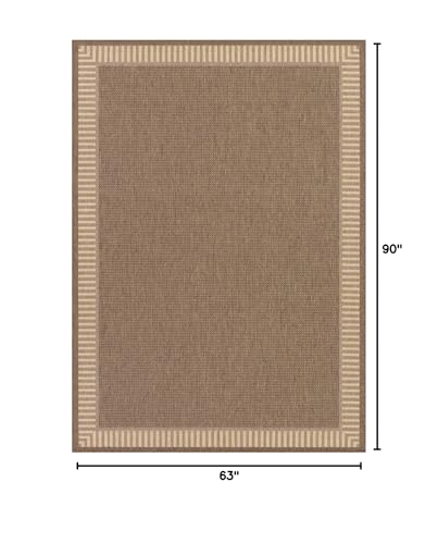 Couristan Recife 1681/1500 Wicker Rug, 5-Feet 3-Inch by 7-Feet 6-Inch, Stitch/Cocoa/Natural