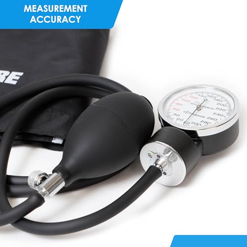 PrimaCare DS-9192 Classic Series Adult Size Professional Blood Pressure Kit with Aneroid Sphygmomanometer, Latex-Free, Inflation System