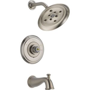 delta faucet t14497-sslhp cassidy multi choice 14 series bathtub & shower trim without handle, stainless