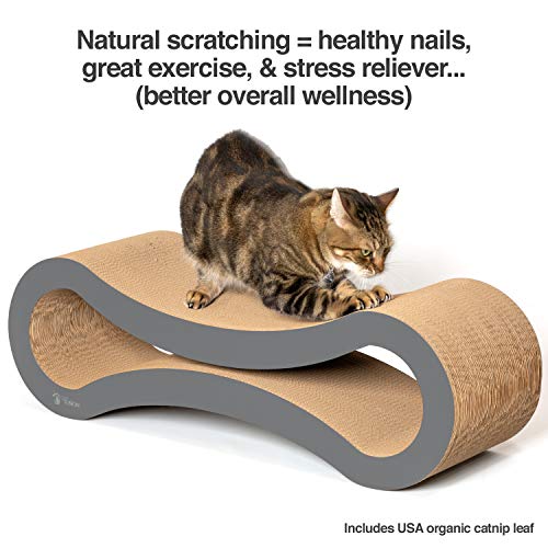 PetFusion Ultimate Cat Scratcher Lounge, Reversible Infinity Scratcher in Multiple Colors. Made from Recycled Corrugated Cardboard, Durable & Long Lasting