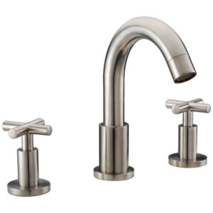 dawn ab03 1513bn 3-hole widespread lavatory faucet with cross handles for 8" centers, brushed nickel