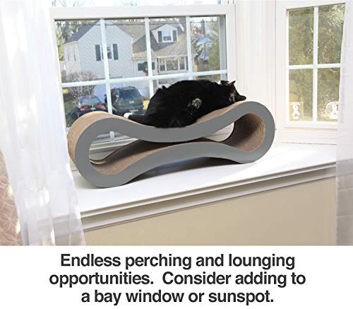 PetFusion Ultimate Cat Scratcher Lounge, Reversible Infinity Scratcher in Multiple Colors. Made from Recycled Corrugated Cardboard, Durable & Long Lasting